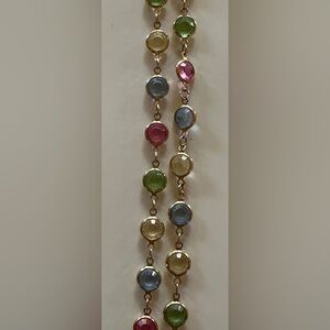 Rare Swarovski Gold Tone Multicolor Crystal  Necklace